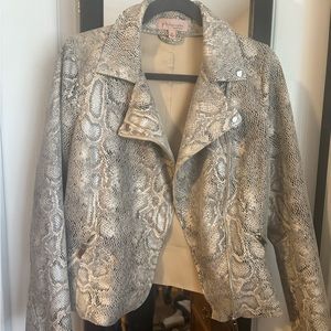 Philosophy faux snake skin motto jacket